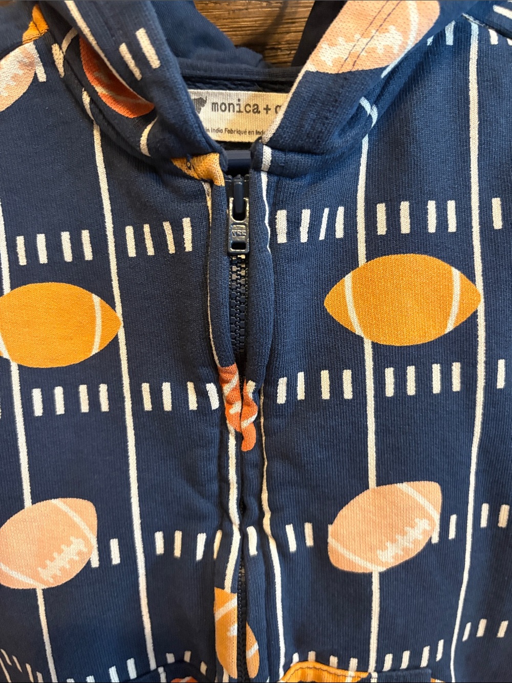 Monica+Andy Football Hoodie - Picture 2 of 6